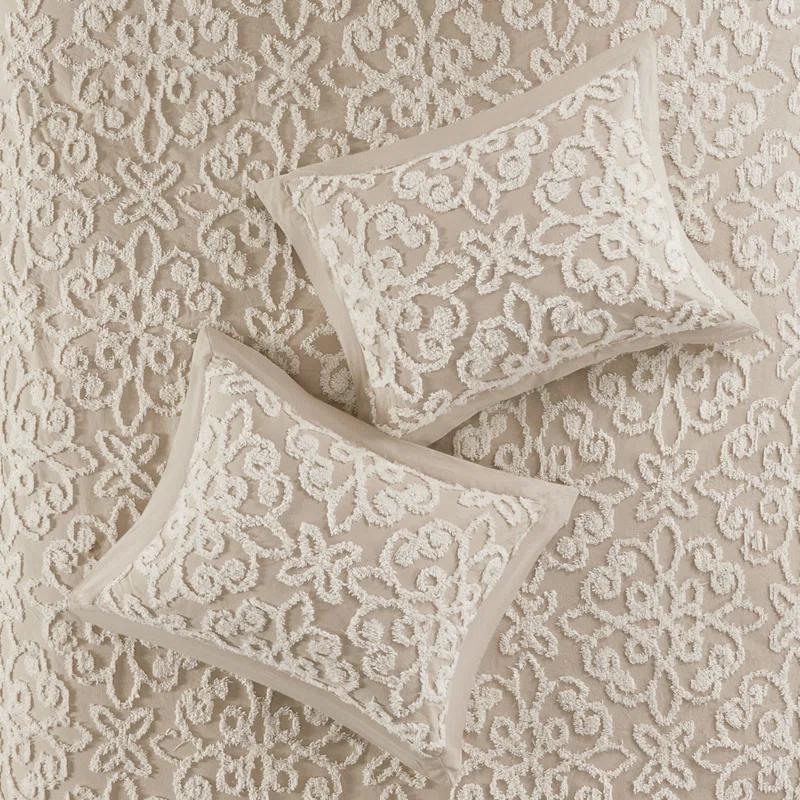 Kelly Clarkson Home Emberly Tufted 100% Cotton Sateen Coverlet Set in Farmhouse Style