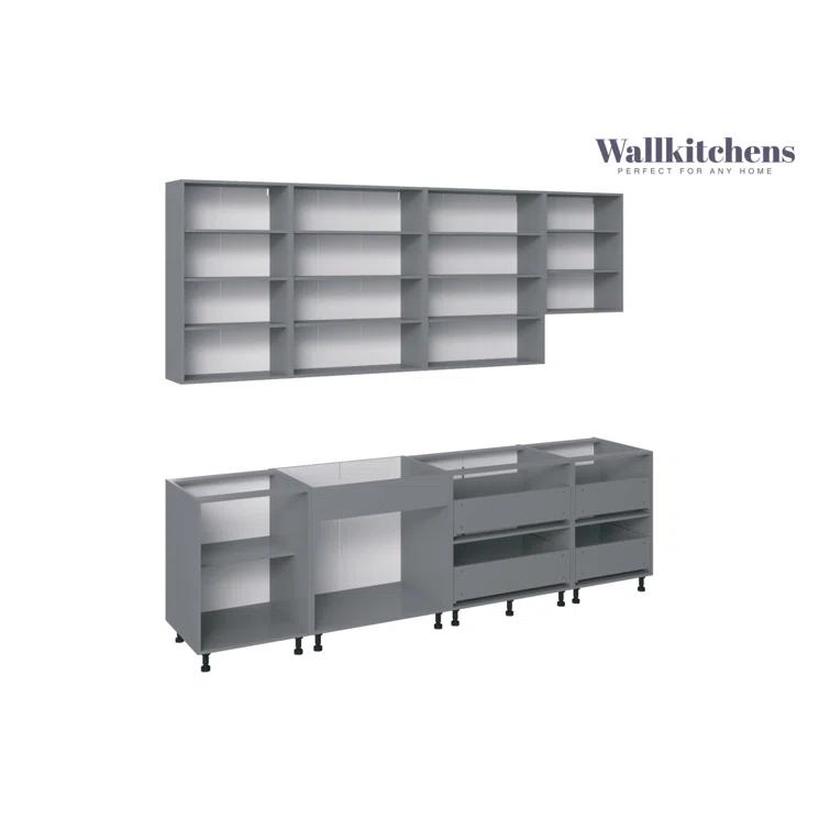 WALLKITCHENS FK-CONT 114'' W x 101'' H Medium Density Fiberboard (MDF) Kitchen Cabinet Set Ready-to-Assemble