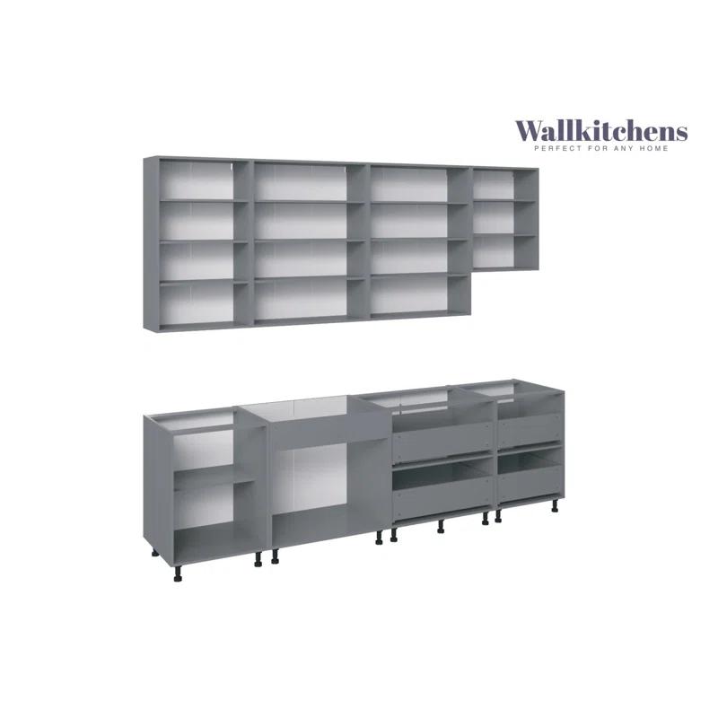 WALLKITCHENS FK-CONT 114'' W x 101'' H Medium Density Fiberboard (MDF) Kitchen Cabinet Set Ready-to-Assemble