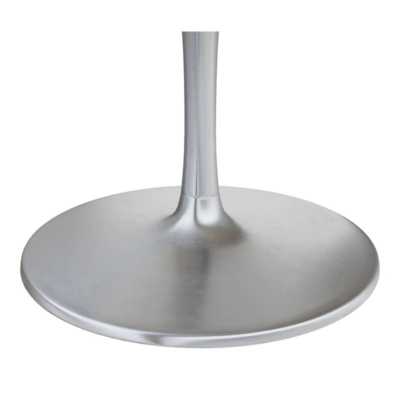 Zuo Hospitality Round Marble Top Metal Base Dining Table