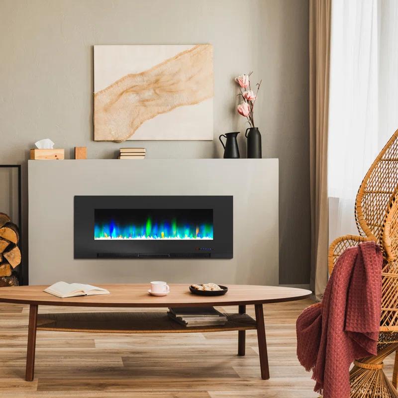 Cambridge Cambridge Wall Mount Electric Fireplace Heater with Remote Control for Indoor Use in Living Room, Bedroom, Home Office