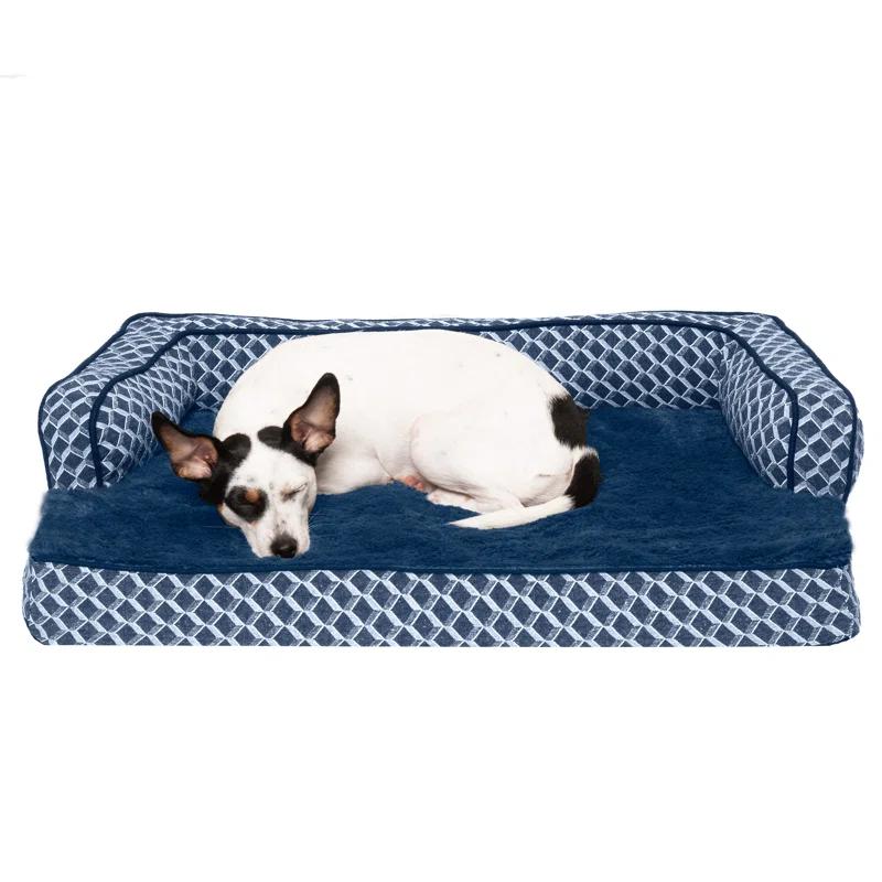 FurHaven Plush & Diamond Décor Comfy Couch Pet Bed
