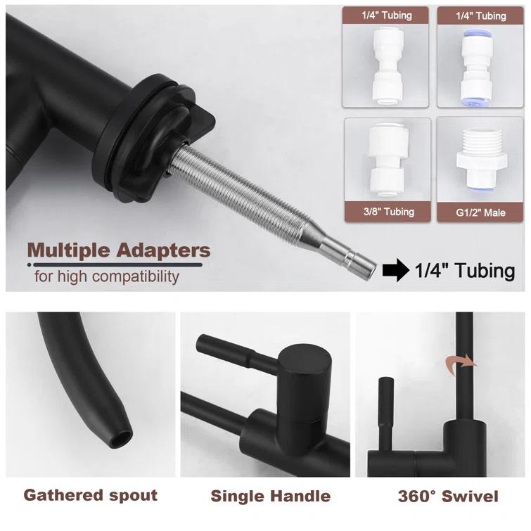 ARCORA ARCORA Stainless Steel Pull-Down Kitchen Faucet and Water Filter Faucet Combo AR7100301B-L