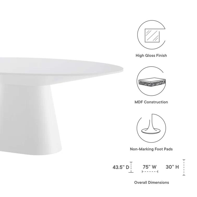 ESTETICA FURNITURE Modway Provision 75" Oval Dining Table
