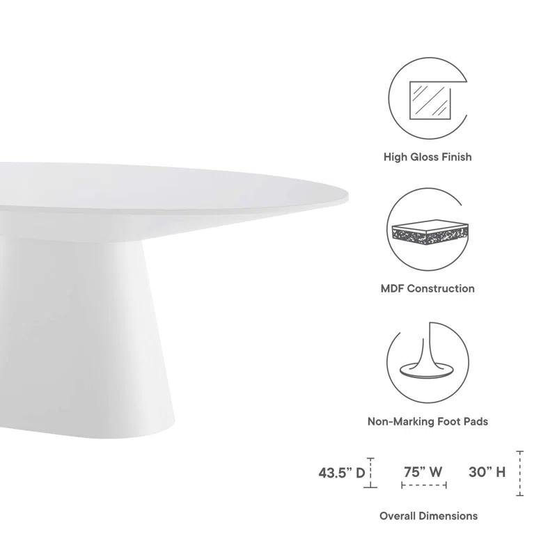 ESTETICA FURNITURE Modway Provision 75" Oval Dining Table