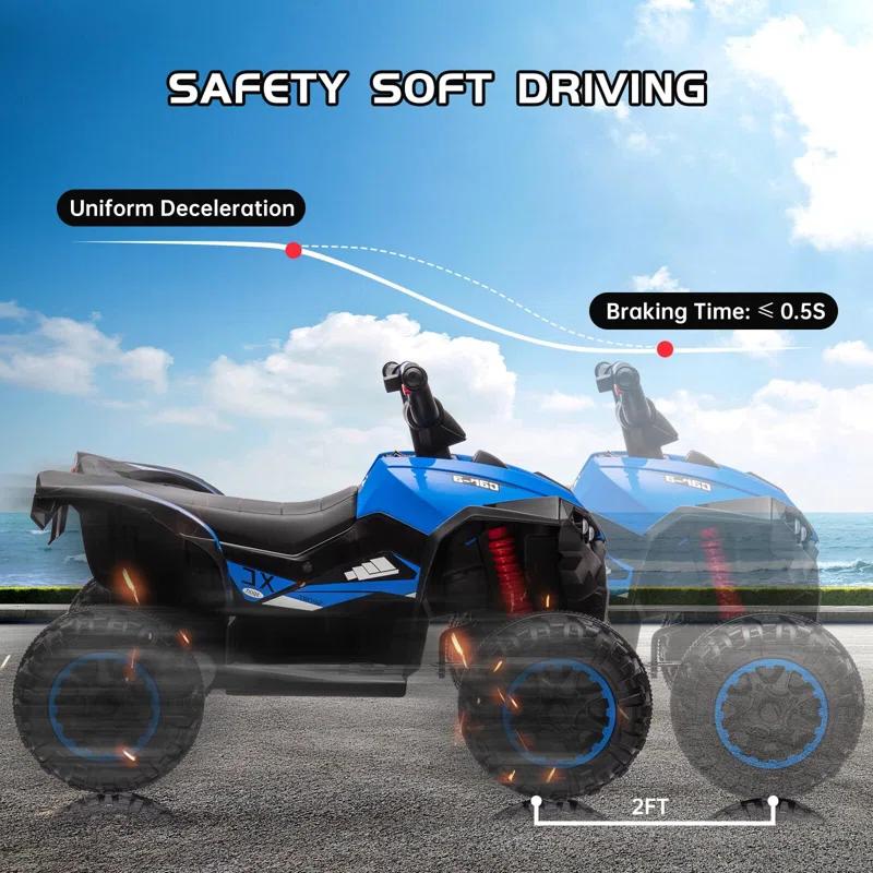 Hetoy 12V Battery Powered Electric Four-Wheeler With Music