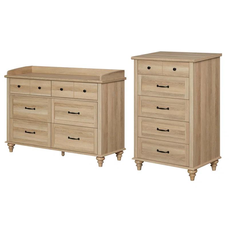 One Allium Way® 2 Piece Dresser Set - -Include One 5 Drawer Dresser & One 6 Drawer Dresser