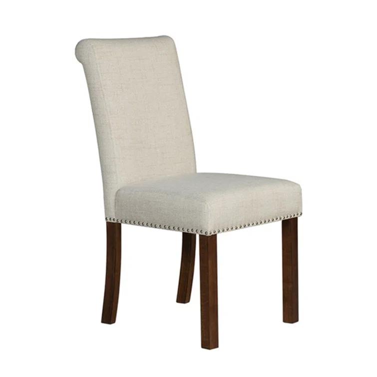 510 Design Aubrey Upholstered Dining Chairs with Silver Nailhead Trim - Set of 2 - Natural (Set of 2)