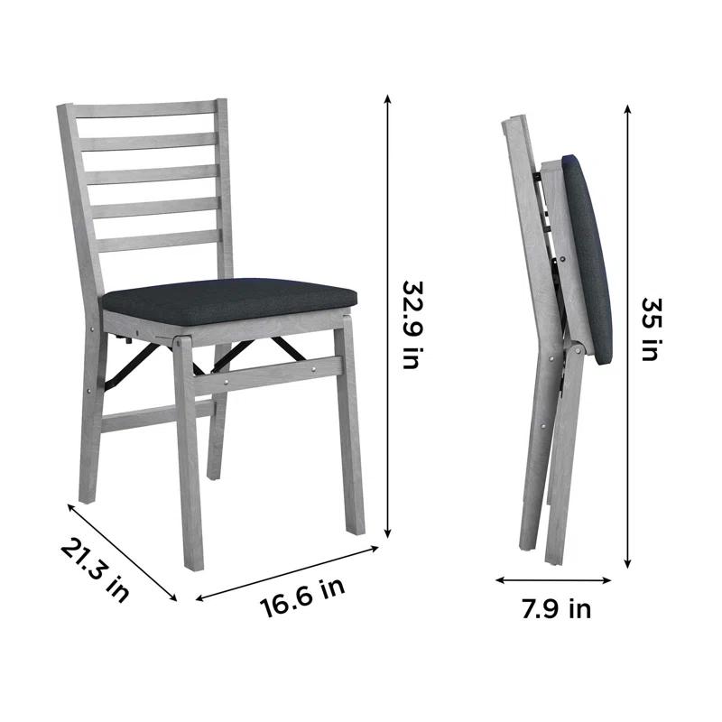 COSCO COSCO Contoured Back Wood Folding Chair with Fabric Seat (Set of 2)