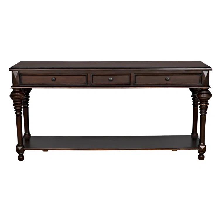Noir Colonial 72'' Solid Wood Console Table