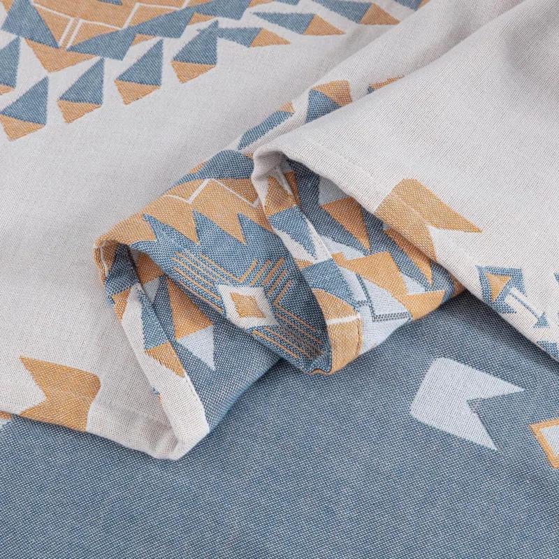 Chezmoi Collection Ezra Jacquard Woven Lightweight 4-Layer Reversible Cotton Thin Blanket