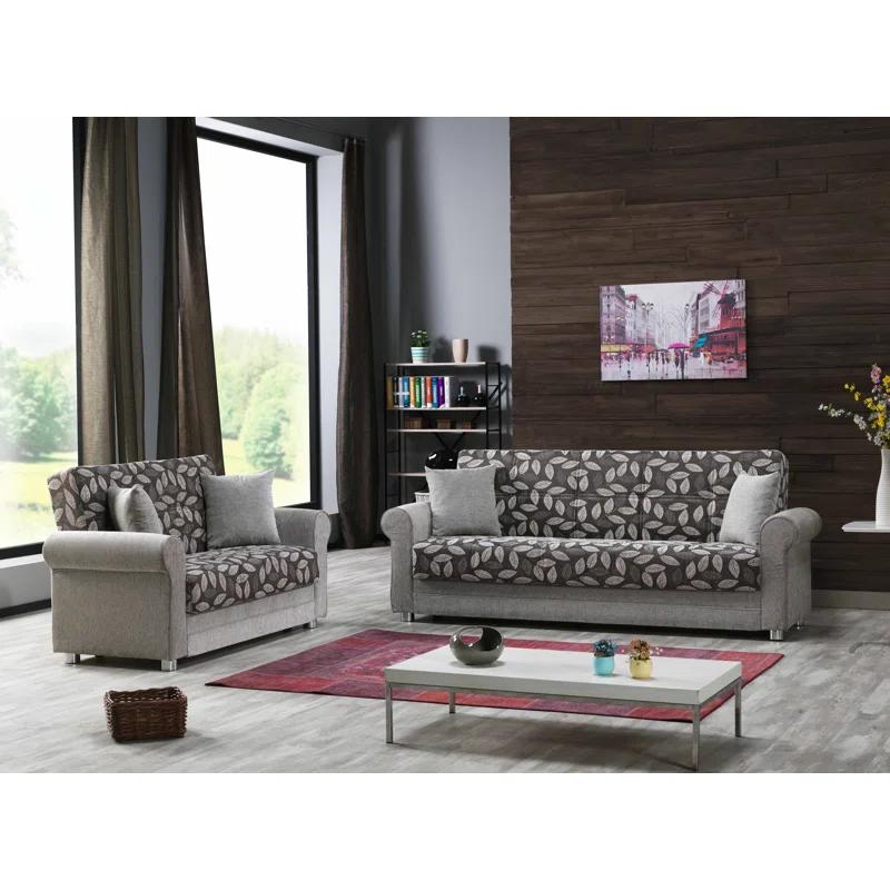 Ottomanson Rio 63 in. Fabric Upholstered 2-Seater 3-in-1 Sleeper Loveseat Sofa Bed with Storage