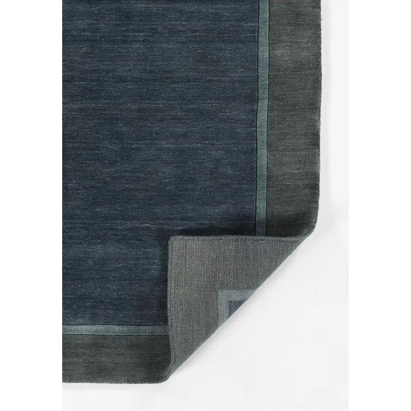 Zaley Handmade Tufted Wool Blue/Gray Area Rug