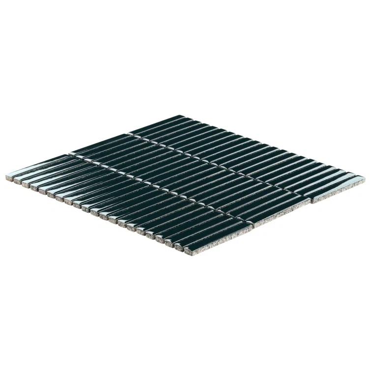 Monogram Stacked 11.19 In. X 11.9 In. Glossy Porcelain Mosaic Floor And Wall Tile (0.92 Sq. Ft. / Each)