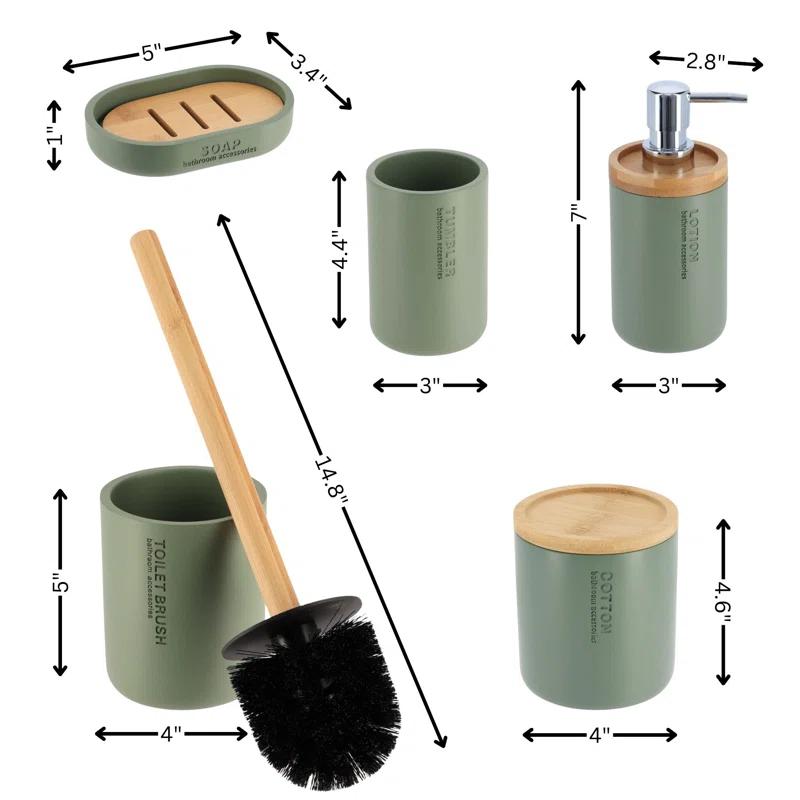 Evideco Willis Bathroom Accessory Set 5 Pieces