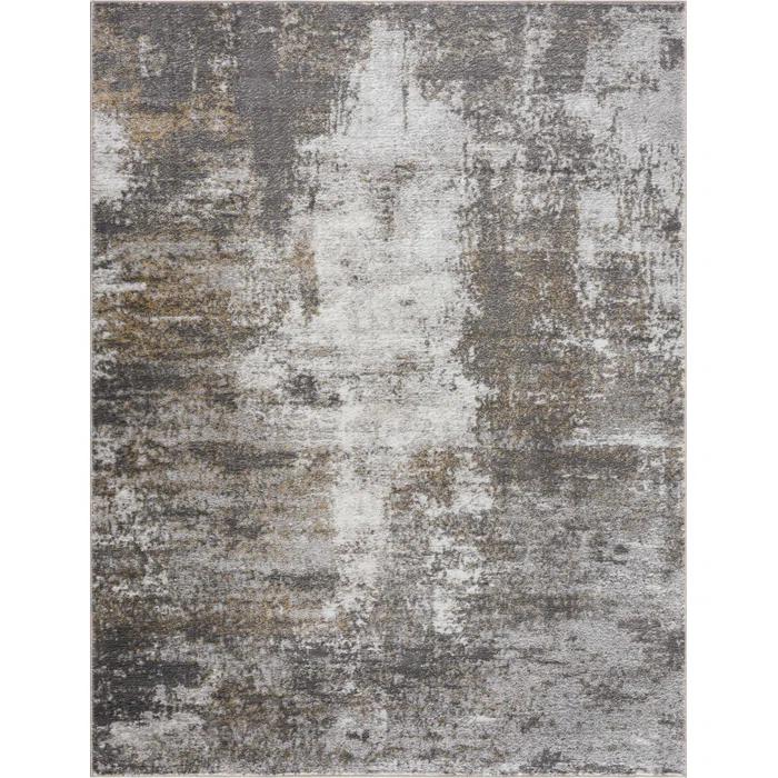 17 Stories Liveree Abstract Design Modern Gray/Beige Area Rug