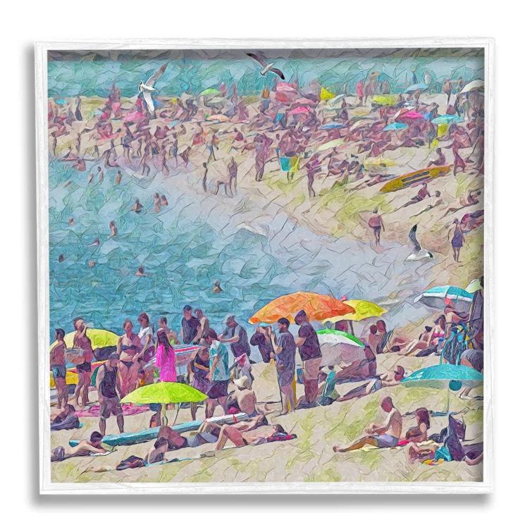 Stupell Industries Ba-094-Framed " Abstract People On Beach " by Steve Hunziker