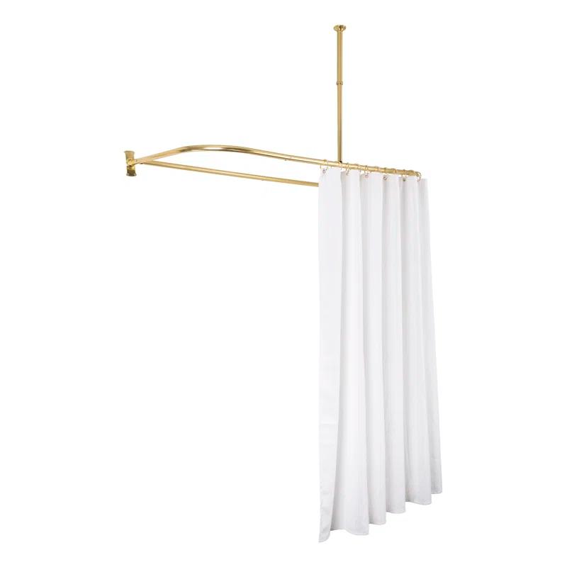 Utopia Alley Aluminum 61" D-Shape Fixed Shower Curtain Rod