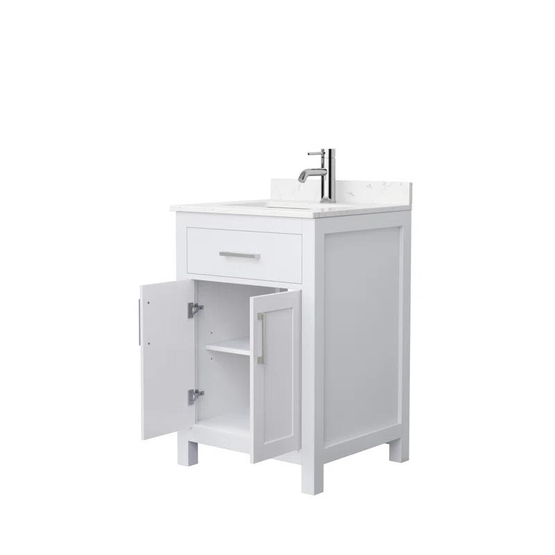 Wyndham Collection Beckett 24" Freestanding Single Bathroom Vanity with Cultured Marble Top