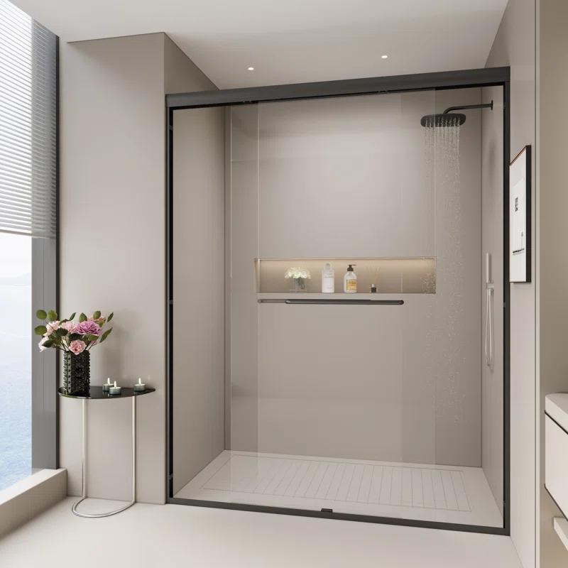 EASTANA Semi-frameless bypass bathroom sliding door AADSH6269LL
