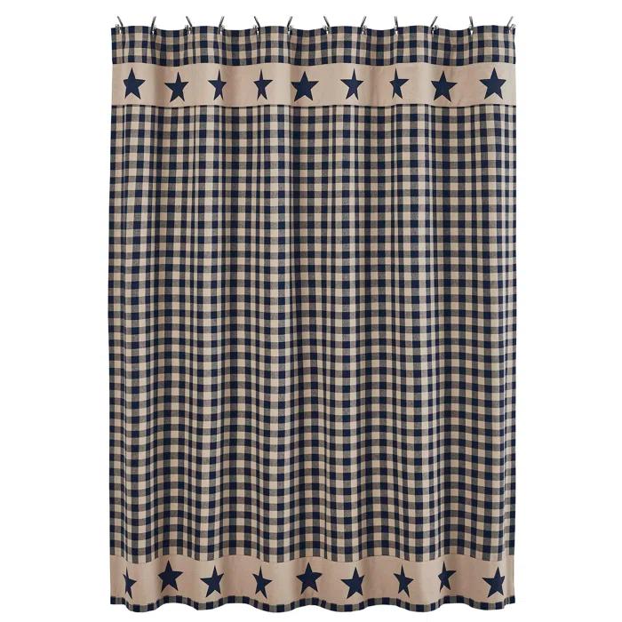 VHC Brands Higher Glory My Country Plaid Shower Curtain