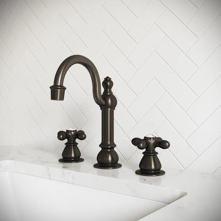 dCOR design Vintage Widespread 2-handle Bathroom Faucet with Drain Assembly
