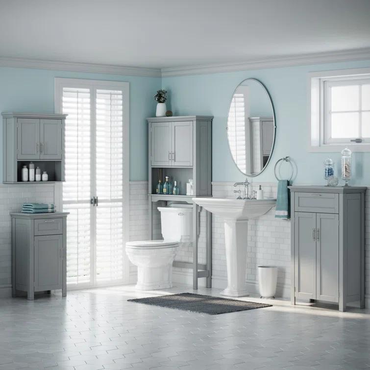 RiverRidge Home RiverRidge Somerset Two-Door Bathroom and Laundry Wall Mount Storage Medicine Cabinet with Open and Adjustable Shelf
