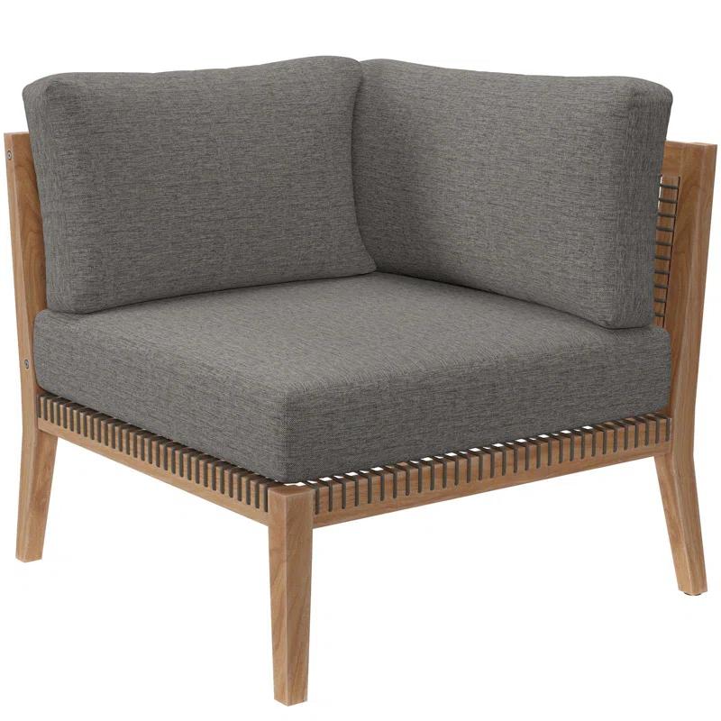 Modway Modway Clearwater Outdoor Patio Teak Wood 6-Piece Sectional Sofa