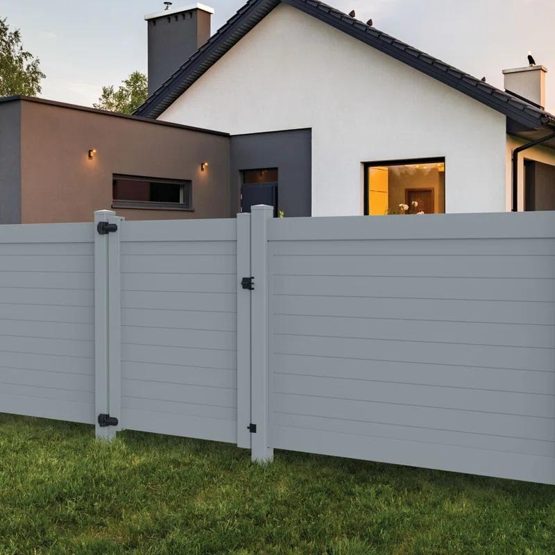 Barrette Outdoor Living Horizontal Fence Gray Vinyl Privacy Gate