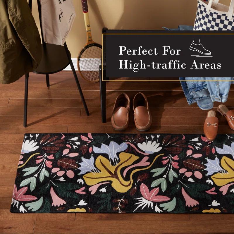 Town & Country Living Town & Country Living Livie Floral Drip Everwash Washable Multi-Use Non-Slip Backing Decorative Rug