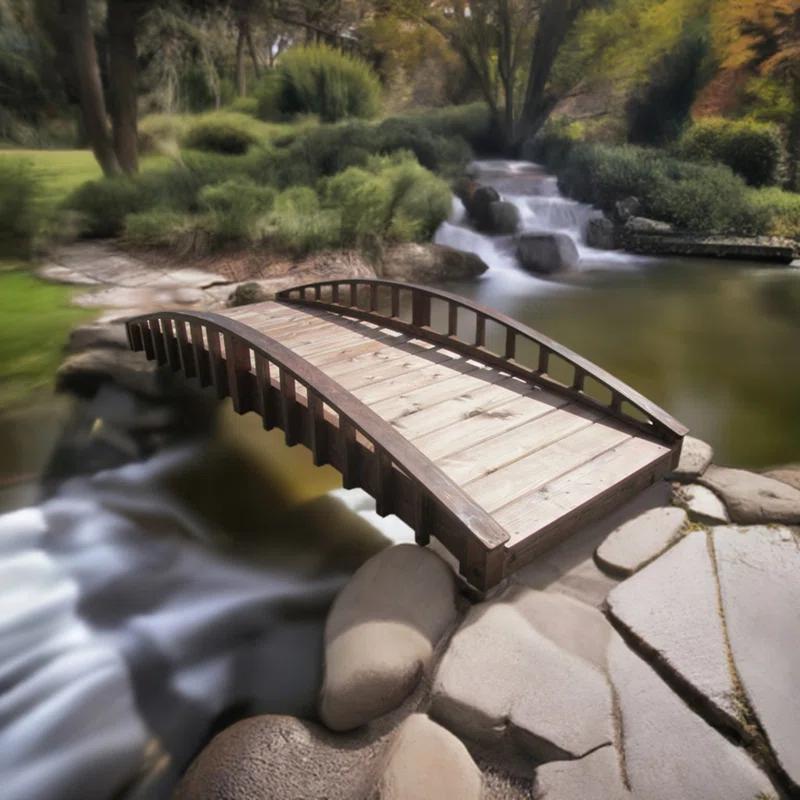 Sams Gazebos Crescent Japanese Garden Bridge 8 ft.