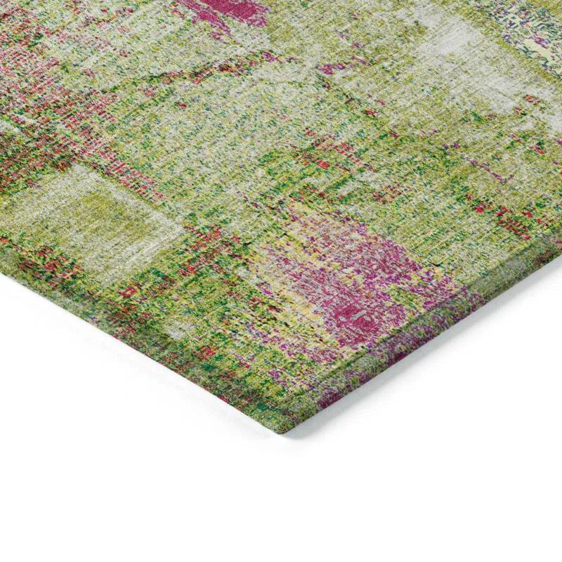 Machine Washable Indoor/Outdoor Chayden ACN989 Lime Rug