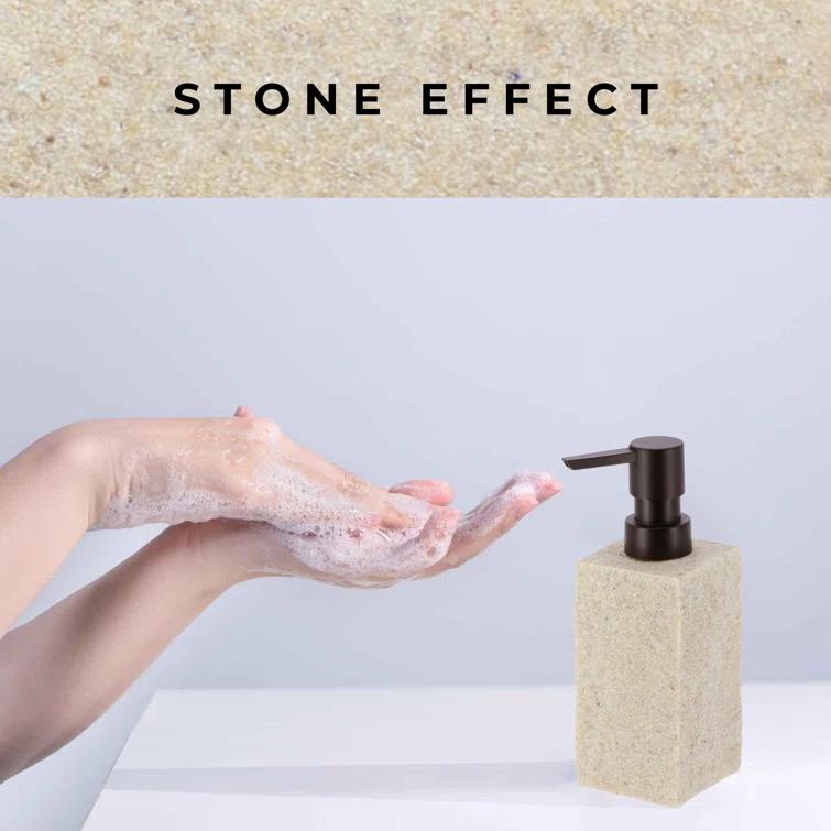 Evideco Stone Bath Square Resin Hand Soap & Lotion Dispenser
