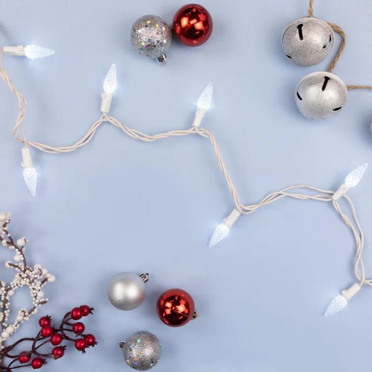 Northlight Seasonal 70-Count Warm White Faceted LED C6 Christmas Lights - 23ft White Wire