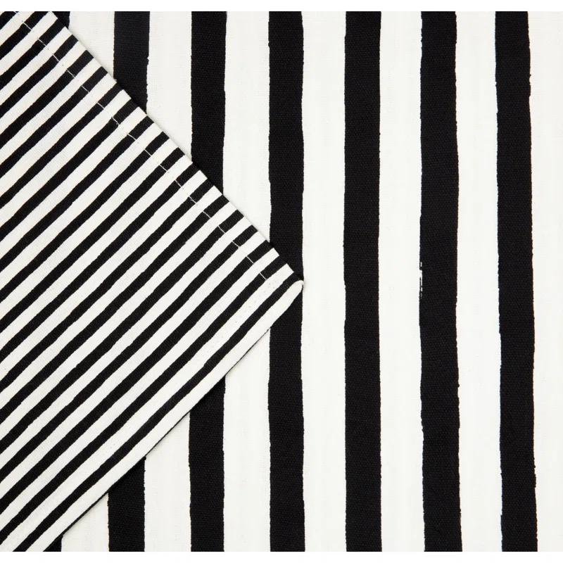 kate spade new york KATE SPADE NEW YORK Hand Painted Shirting Stripe Table Runner 15"x72" Silver/White