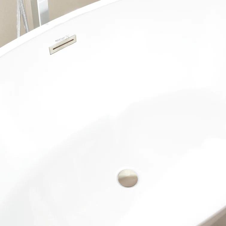 Vanity Art Freestanding Soaking Acrylic Bathtub VA6834-BN-S