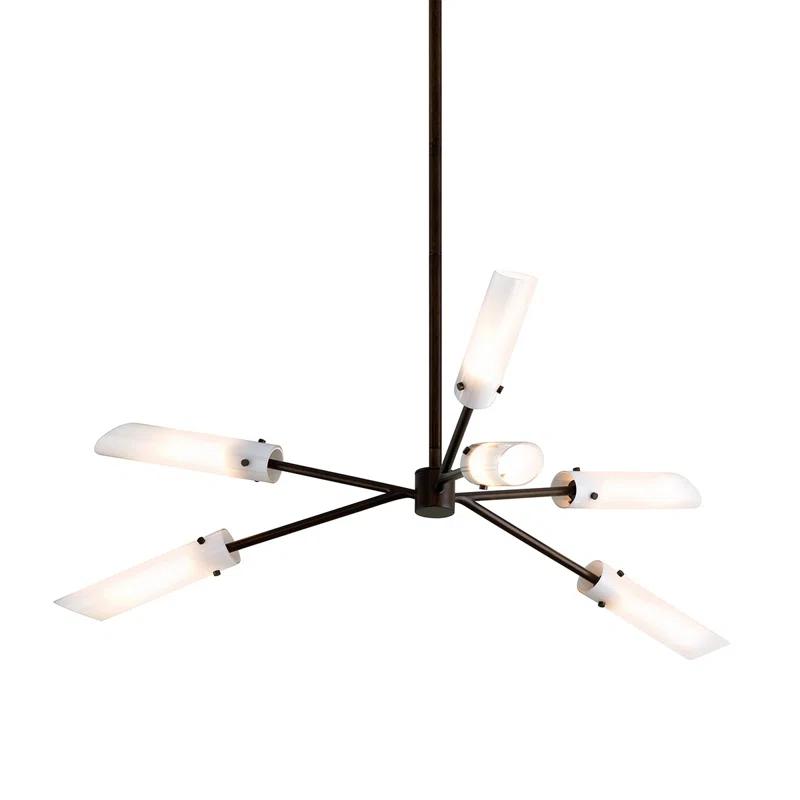High Line 6 - Light Dimmable Sputnik Modern Linear Chandelier