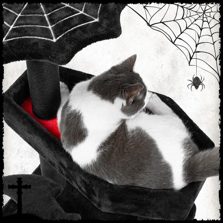 Tucker Murphy Pet™ Evannah Gothic Cat Tree for Hallowen, Cat Tower with Coffin Bed