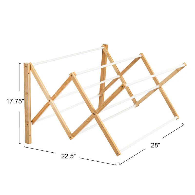 Household Essentials Meghan Bamboo Foldable Wall-Mounted Drying Rack