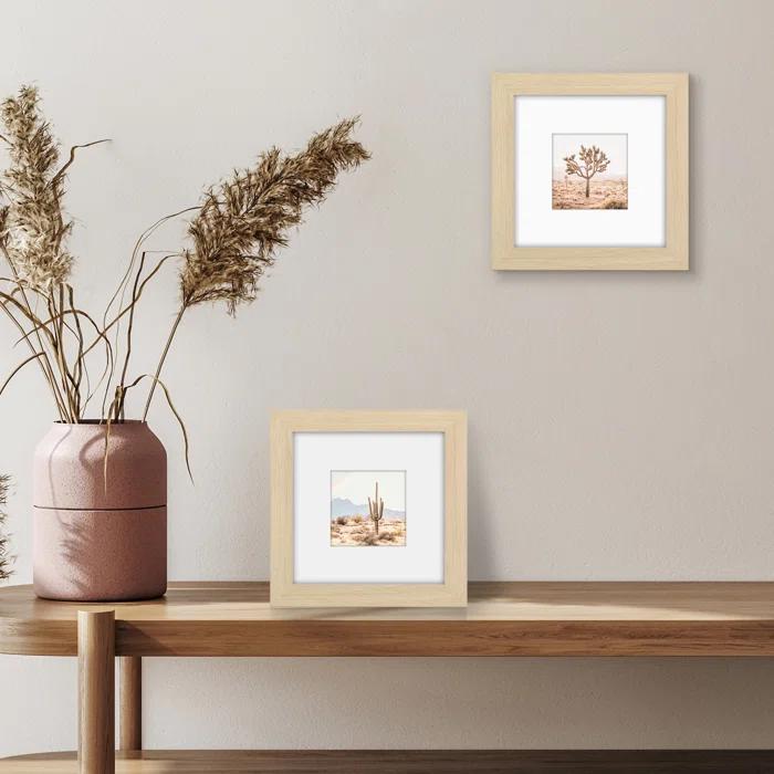 Americanflat Americanflat Picture Frame - Frame with Mat - Wide Molding - Shatter-Resistant Glass