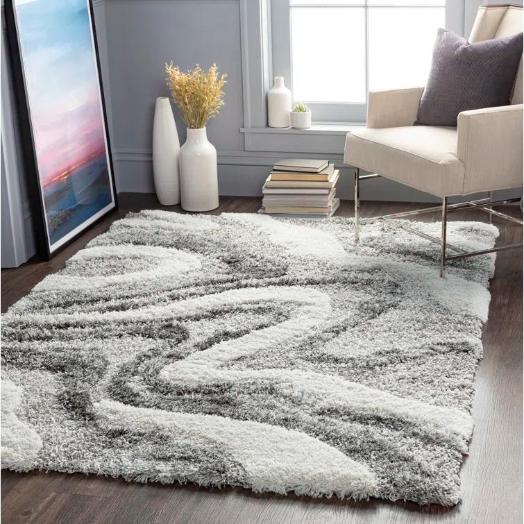 Wade Logan® Dittman Machine Woven Abstract Gray Area Rug