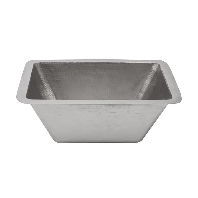 17" Rectangle Hammered Copper Bathroom Sink