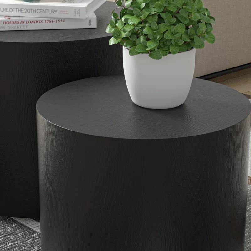 Gracie Oaks MDF With Veneer Side Table/Coffee Table/End Table/Nesting Table Set Of 2 For Living Room,Office,Bedroom