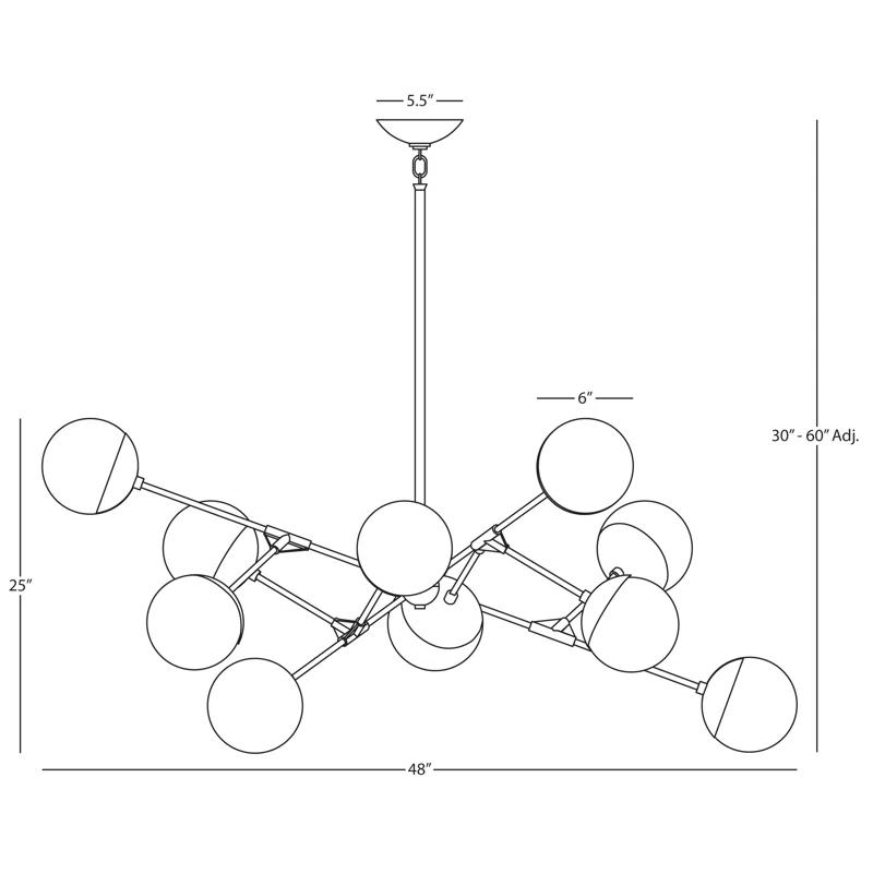 Robert Abbey Celeste 12 - Light Sputnik Sphere Chandelier