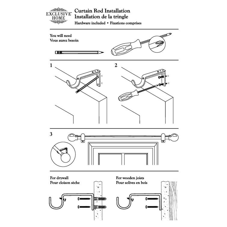 Rosdorf Park Etheredge Exclusive Home Peony 1" Curtain Rod and Coordinating Finial Set, Adjustable