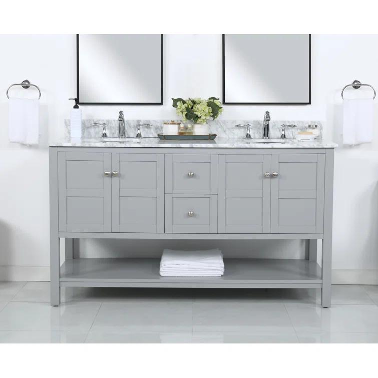Lark Manor™ Amyra Hoefer 60" Double Bathroom Vanity Set