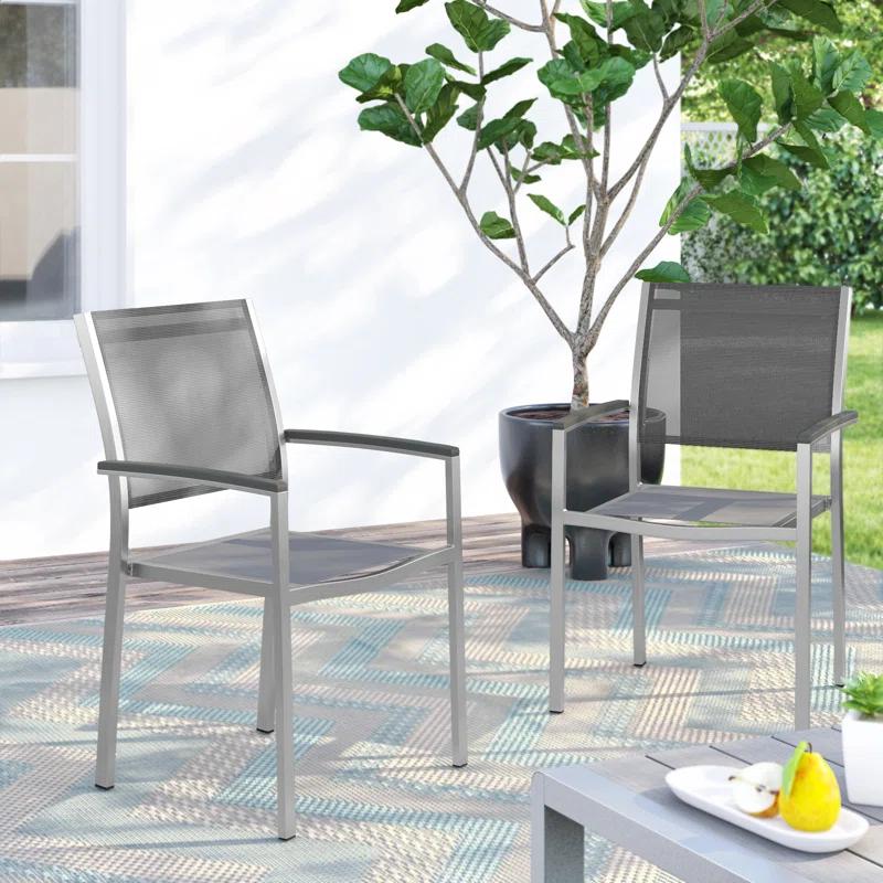 Modway Shore Dining Chair Outdoor Patio Aluminum (Set of 2)
