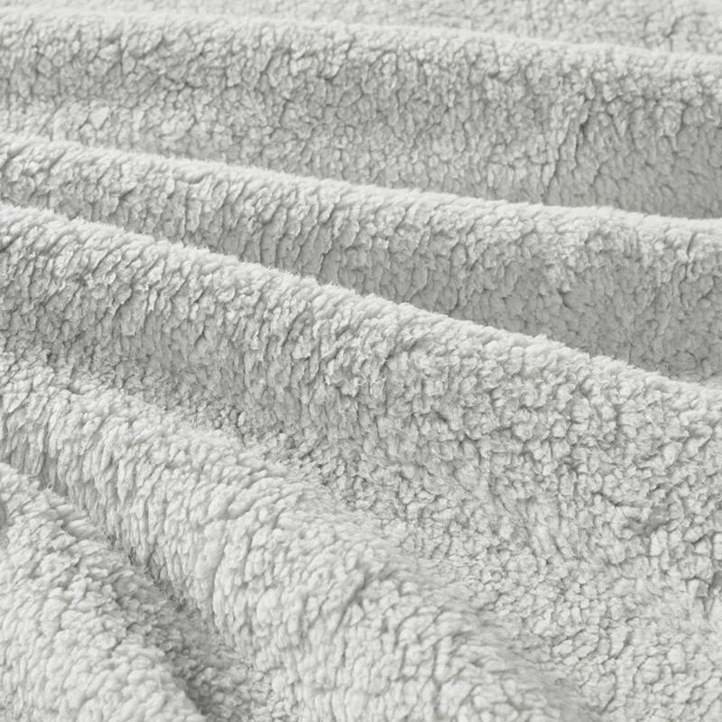 Twin/Twin XL Arabella Crushed Velvet to Faux Shearling Soft Reversible Teen Comforter Set Silver - Intelligent Design: Hypoallergenic Velvet Bedding