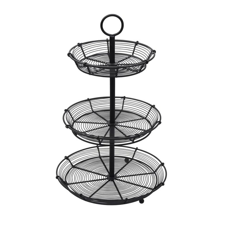 Gourmet Basics by Mikasa Gourmet Basics by Mikasa Tulsa Adjustable Pastry Serving Stand, 3-Tier, Black