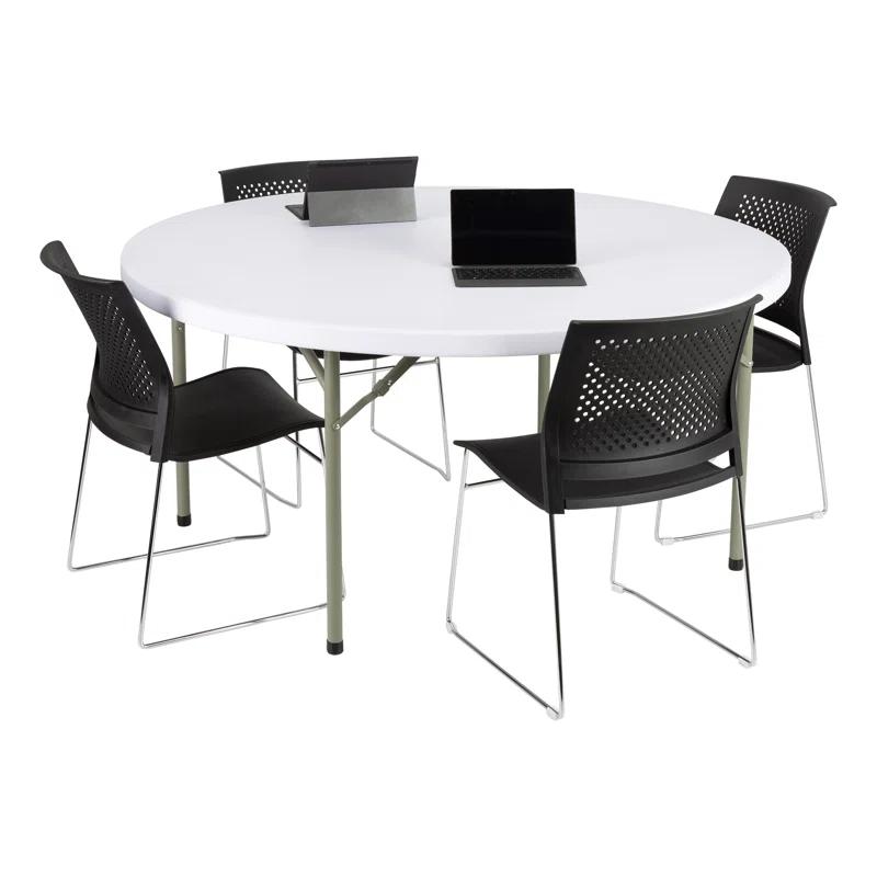Norwood Commercial Furniture Round Blow-Molded Plastic Indoor/Outdoor Folding Training Table